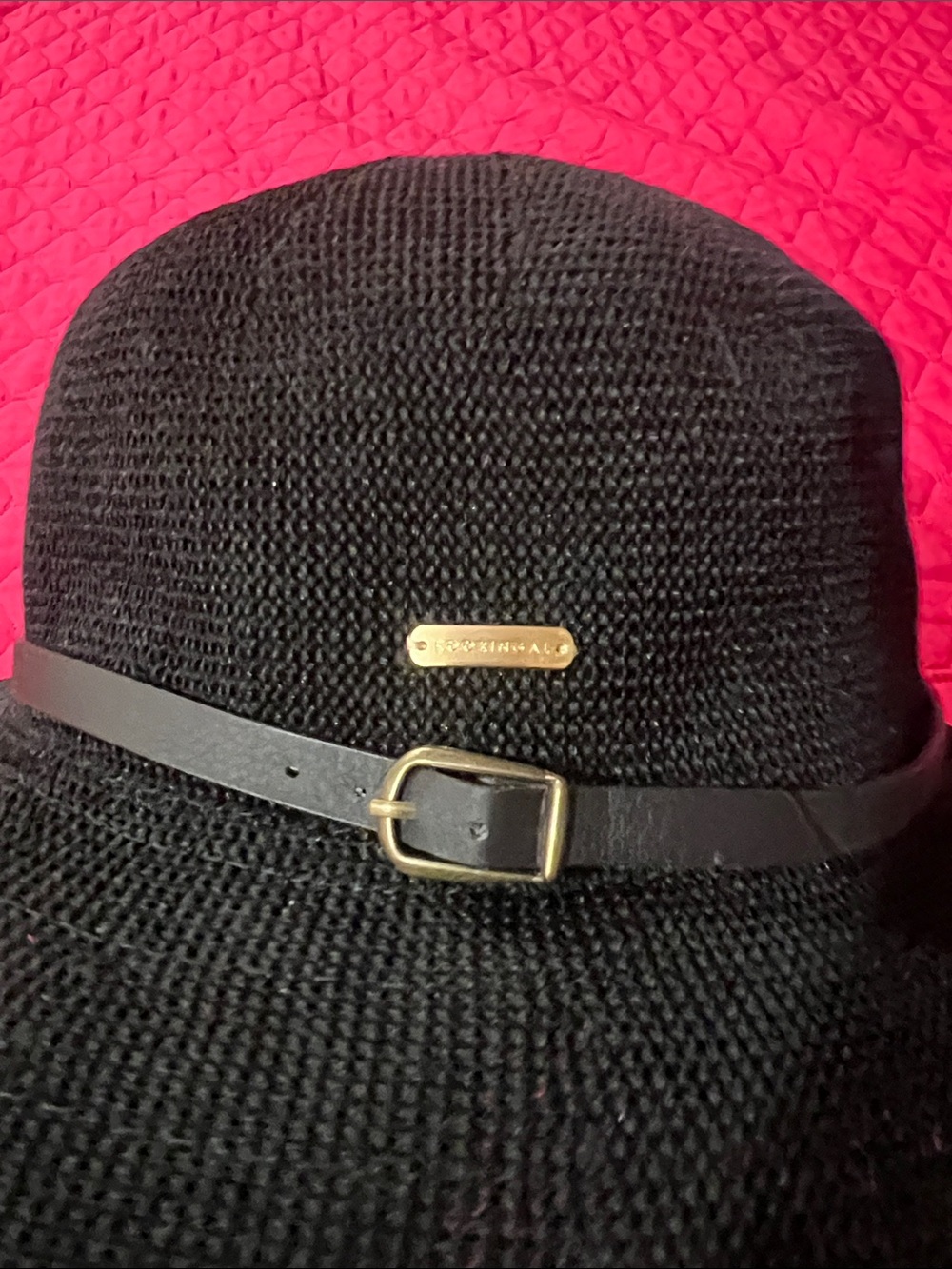 Women's Black Wide-Brim Straw Sun Hat with Slim Band - Picture 4 of 8